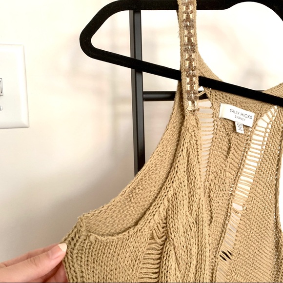 Gilly Hicks Sequined Fringe Open Sweater Vest - Picture 5 of 9